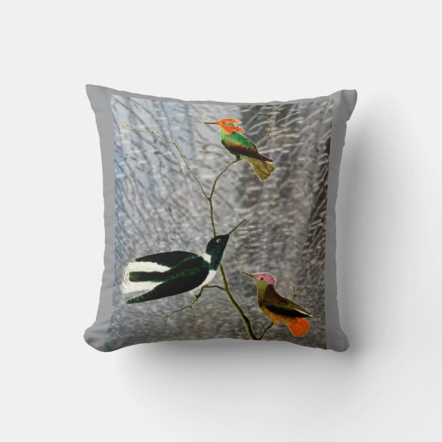 Cojín Decorativo Tres pájaros (Anverso)