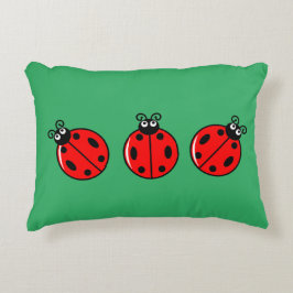 Cojín Decorativo Tres Pequeños Ladybugs - Poliéster cepillado
