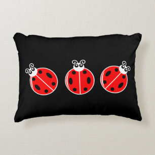 Cojín Decorativo Tres Pequeños Ladybugs - Poliéster cepillado