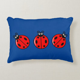 Cojín Decorativo Tres Pequeños Ladybugs - Poliéster cepillado