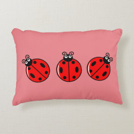 Cojín Decorativo Tres Pequeños Ladybugs - Poliéster cepillado