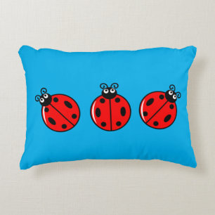 Cojín Decorativo Tres Pequeños Ladybugs - Poliéster cepillado