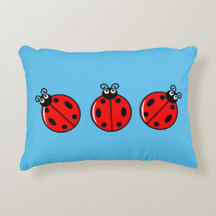 Cojín Decorativo Tres Pequeños Ladybugs - Poliéster cepillado