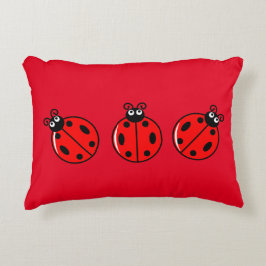 Cojín Decorativo Tres Pequeños Ladybugs - Poliéster cepillado