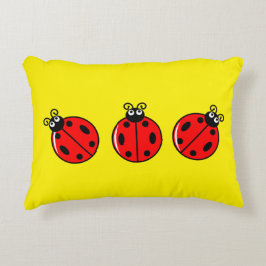 Cojín Decorativo Tres Pequeños Ladybugs - Poliéster cepillado
