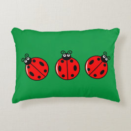 Cojín Decorativo Tres Pequeños Ladybugs - Poliéster cepillado