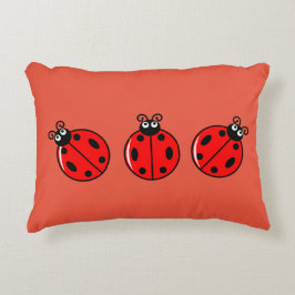 Cojín Decorativo Tres Pequeños Ladybugs - Poliéster cepillado