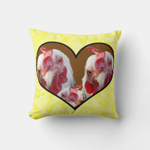 Cojín Decorativo Tres Pollos Sussex En El Corazón,