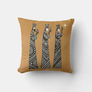 Cojín Decorativo Tres Reyes Magos Navidad Natividad en Blanco y Neg