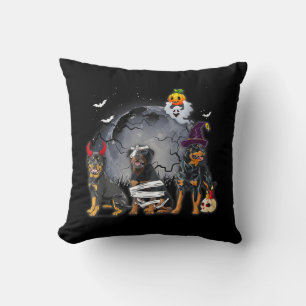 Cojín Decorativo Tres Rottweilers Satan Witch Mummy Halloween Costo