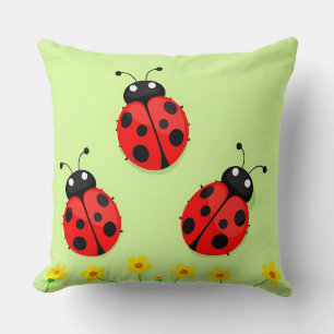 Cojín Decorativo Tres tiestos coloridos sobre fondo verde