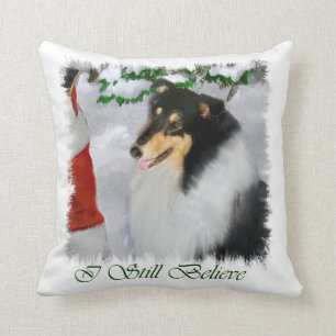 Cojín Decorativo Tri navidad del collie del color
