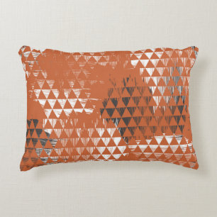 Cojín Decorativo Triangles Seamless: Fondo Naranja