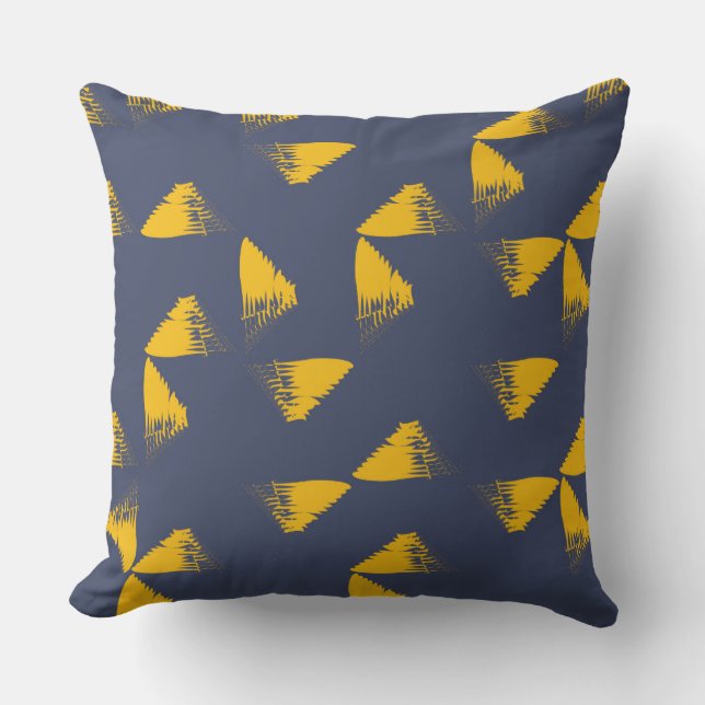 Cojín Decorativo Triángulos amarillos, geniales, únicos, de moda (Anverso)