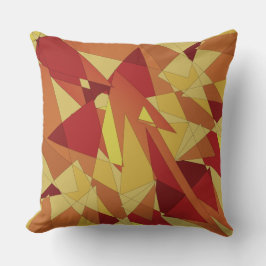 Cojín Decorativo Triángulos beige, amarillo, rojo y geométrico irre