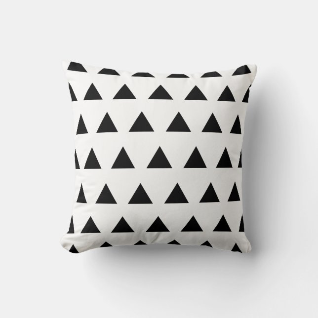 Cojín Decorativo Triángulos blancos y negros (Anverso)