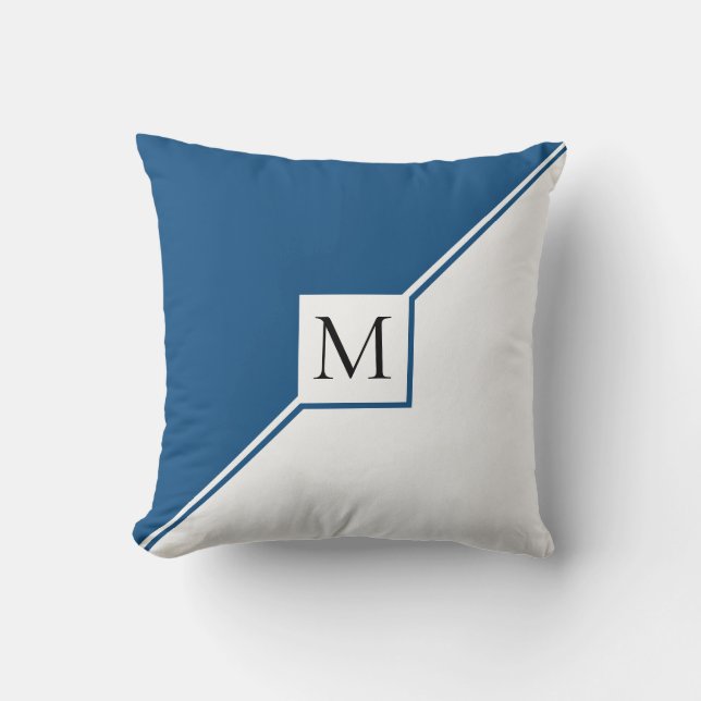 Cojín Decorativo Triángulos clásicos modernos, geométricos monogram (Anverso)