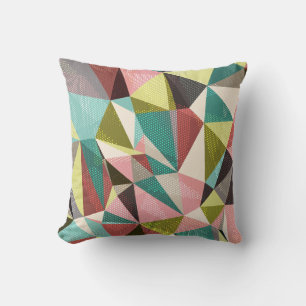 Cojín Decorativo Triángulos Coloridos, Formas Geométricas Abstracta