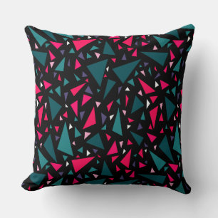 Cojín Decorativo Triángulos de colores escarlata azules sobre fondo