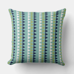 Cojín Decorativo Triángulos de Neptune, Seashell, Green y Navy