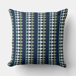 Cojín Decorativo Triángulos de Neptune, Seashell, Green y Navy