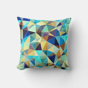 Cojín Decorativo Triángulos geométricos: patrón abstracto colorido