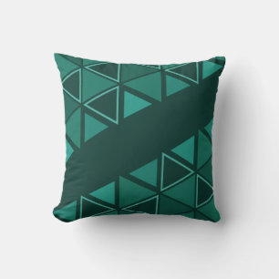 Cojín Decorativo Triángulos geométricos retro Verde azulados