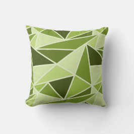 Cojín Decorativo Triángulos geométricos, verde limón monocromático