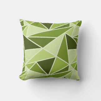 Cojín Decorativo Triángulos geométricos, verde limón monocromático
