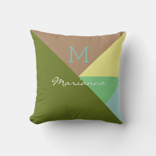 Cojín Decorativo triángulos geométricos y modernos monogramados