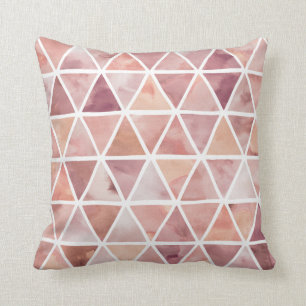 Cojín Decorativo Triángulos modernos en melocotón y cobre