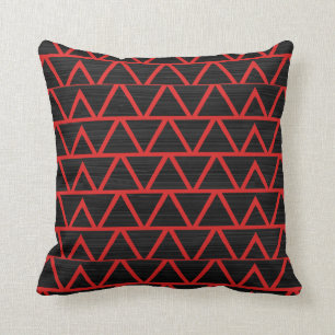 Cojín Decorativo Triángulos rojos con negro