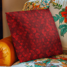 Cojín Decorativo Triángulos rojos modernos chic y geométricos elega