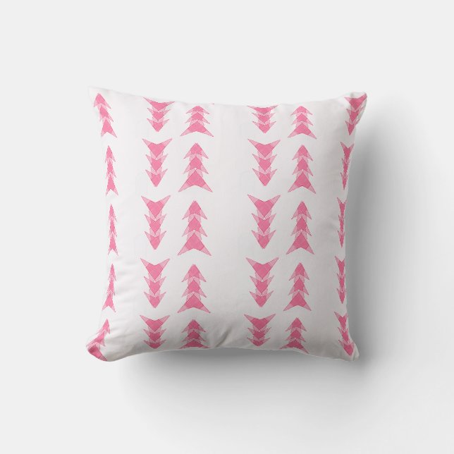 Cojín Decorativo Triángulos rosados (Anverso)