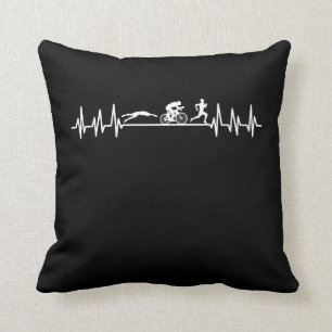 Cojín Decorativo Triatlón corazón latido Sportman Bike Swift Athlet