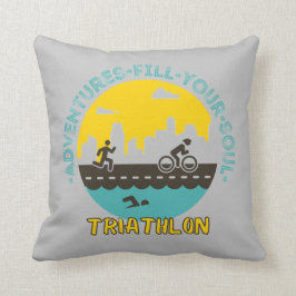 Cojín Decorativo Triatlón. La aventura llena tu alma