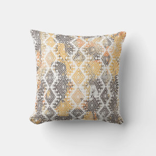 Cojín Decorativo Tribal Boho Geométrico: Patrón de angustia.