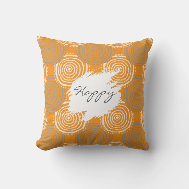 Cojín Decorativo Tribal Circle Pattern Throw Pillow (Anverso)