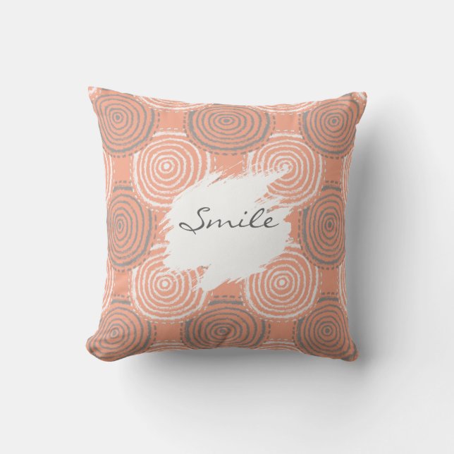 Cojín Decorativo Tribal Circle Pattern Throw Pillow (Anverso)