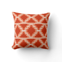 Tribal de Ikat Aztec - óxido, Naranja y blanco