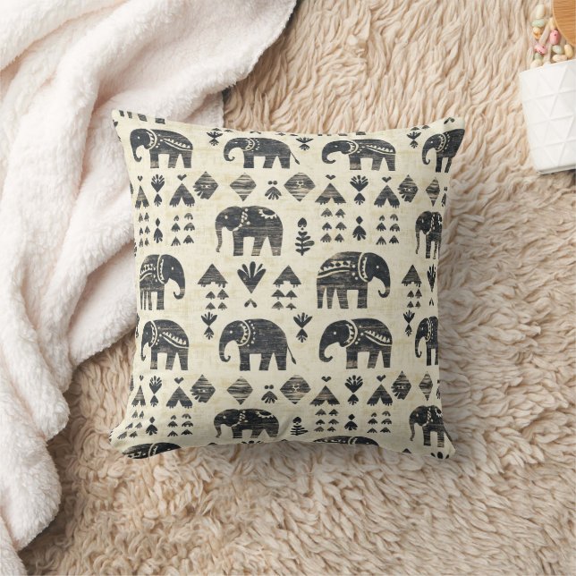 Cojín Decorativo Tribal Elephant Boho Pattern (1) (Manta)