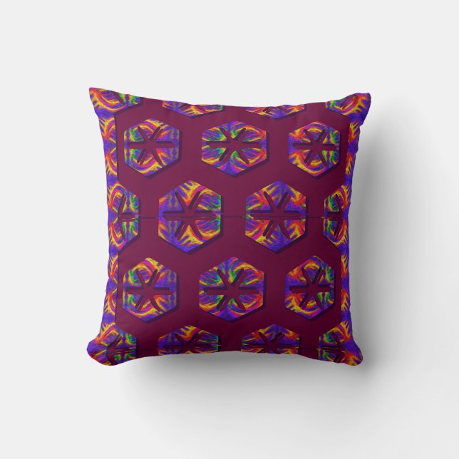 Cojín Decorativo Tribal Fiery Honeycomb (Anverso)