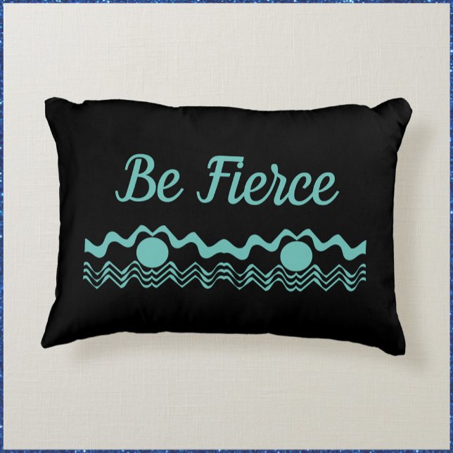 Cojín Decorativo Tribal Geométrico Turquesa Azul y Negro (Subido por el creador)