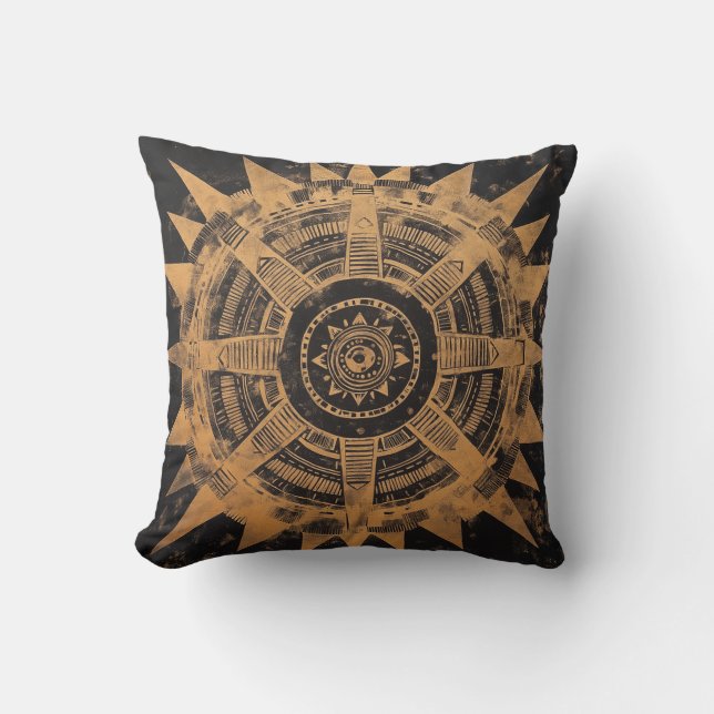 Cojín Decorativo Tribal Sunburst Mandala Pillow (Anverso)