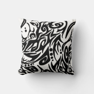 Cojín Decorativo Tribu abstracto negro