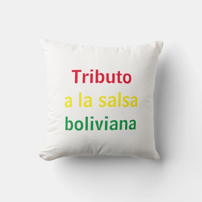 Cojín Decorativo Tributo a la salsa boliviana (Anverso)