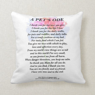 Cojín Decorativo Tributo Mascota al propietario Poema Cushion 41 X