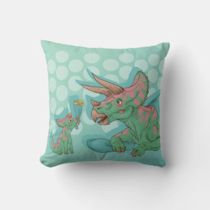 Cojín Decorativo Triceratops dando flores