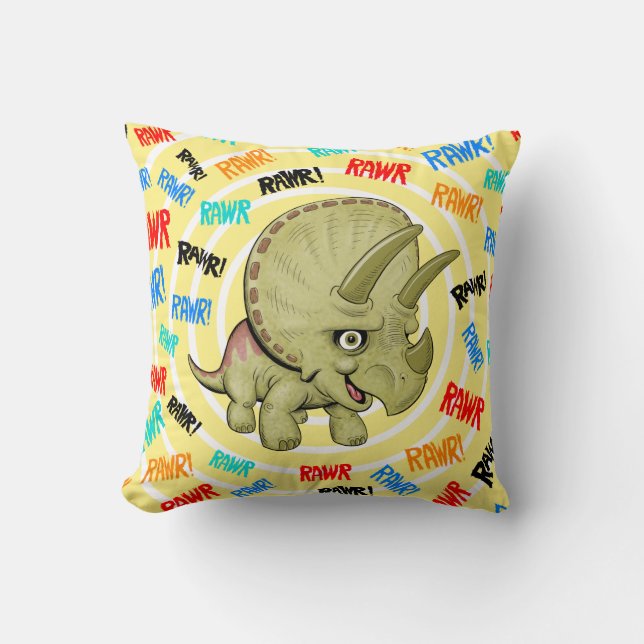 Cojín Decorativo Triceratops RAWR Pillow (Anverso)