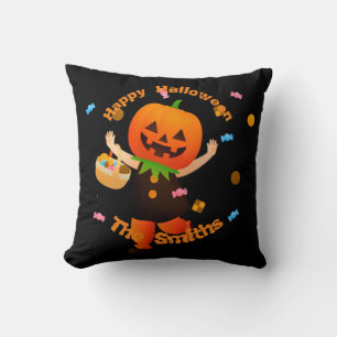 Cojín Decorativo Trick de cabeza de calabaza o tréter Halloween